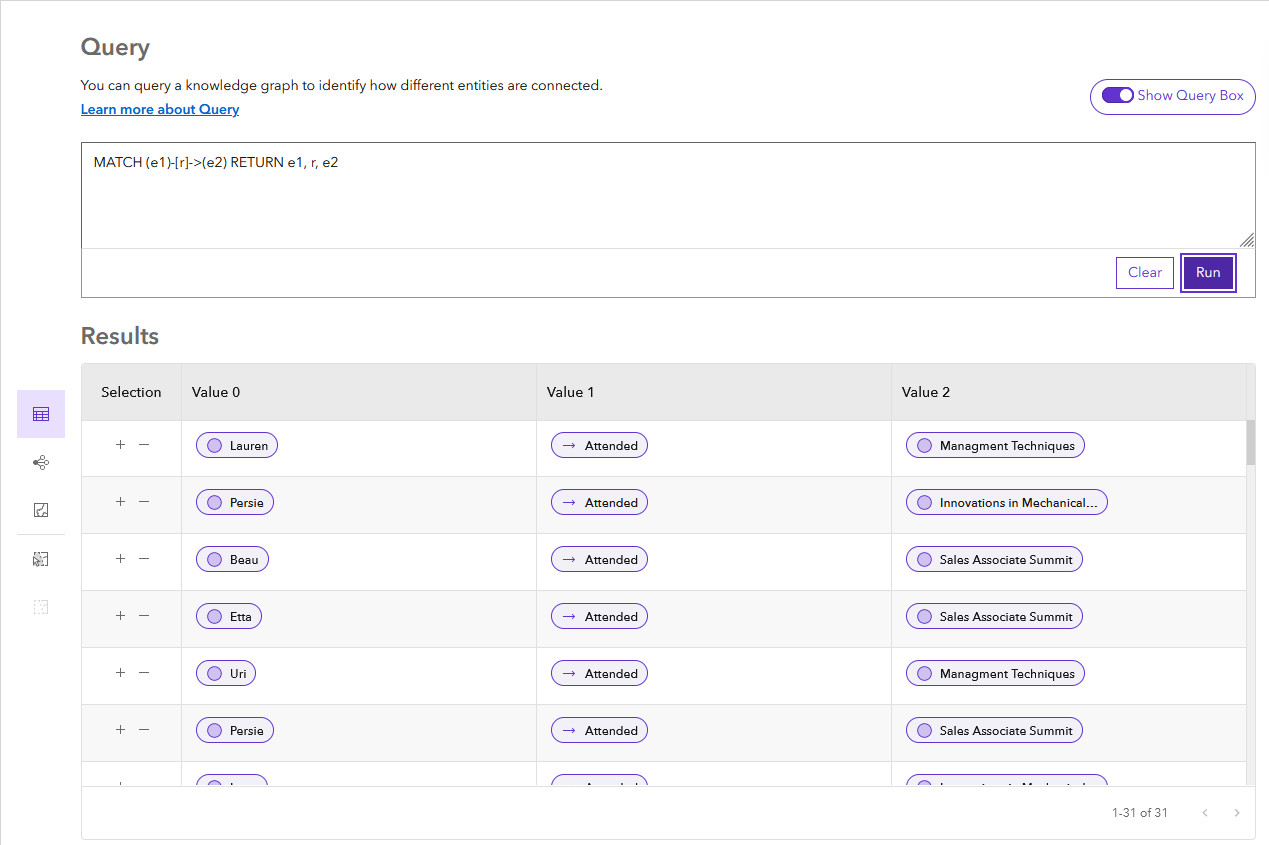 Related entities and the entities that connect them are returned. Related entities and the entities that connect them are returned.